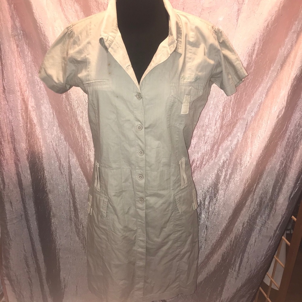 🔥 🌶️ Chilli Pepper khaki button‎ up dress 🌶️